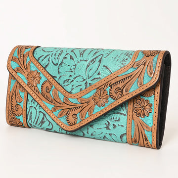 OHLAY WALLET Hand Tooled Embossed Genuine Leather women bag western handbag purse